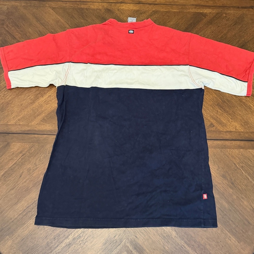 Ecko Unltd Mens XL Red White Blue Colorblock Graphic T-Shirt Buckle Exclusive - Picture 2 of 6